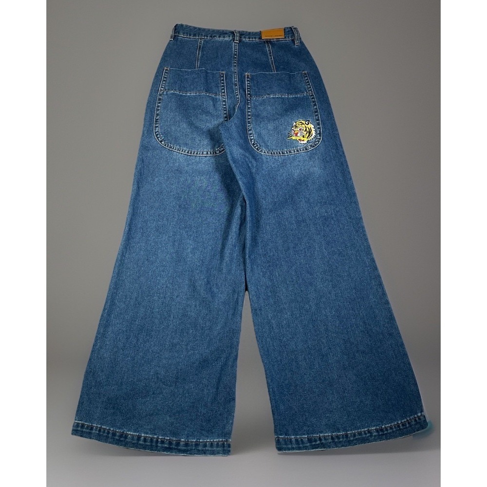 Austin‎ Landing Women's Wide Leg Baggy Jeans Size 26x32 High Rise Embroidered